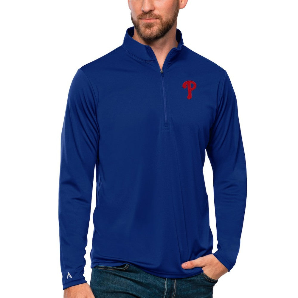 Philadelphia Phillies Antigua Tribute Quarter-Zip Pullover Top for sale
