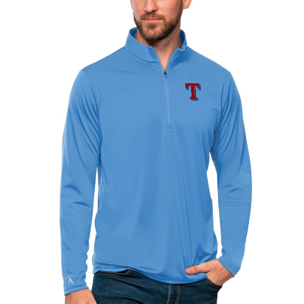 Texas Rangers Antigua Tribute Quarter-Zip Pullover Top Online