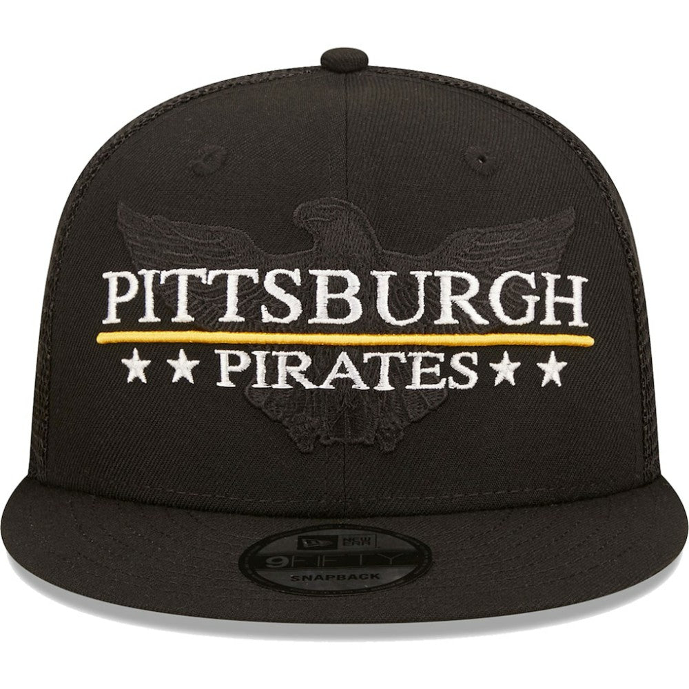 Pittsburgh Pirates New Era Patriot Trucker 9FIFTY Snapback Hat Discount