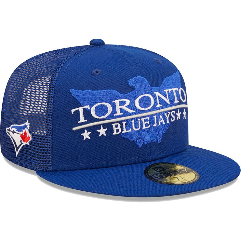 Toronto Blue Jays New Era Patriot Trucker 9FIFTY Snapback Hat Outlet