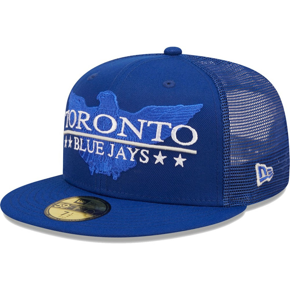 Toronto Blue Jays New Era Patriot Trucker 9FIFTY Snapback Hat Outlet