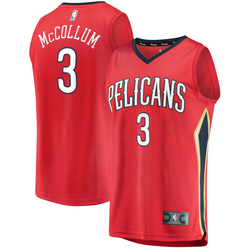 Fanatics C.J. McCollum New Orleans Pelicans Youth Fast Break Replica Player Jersey Red Statement Edition