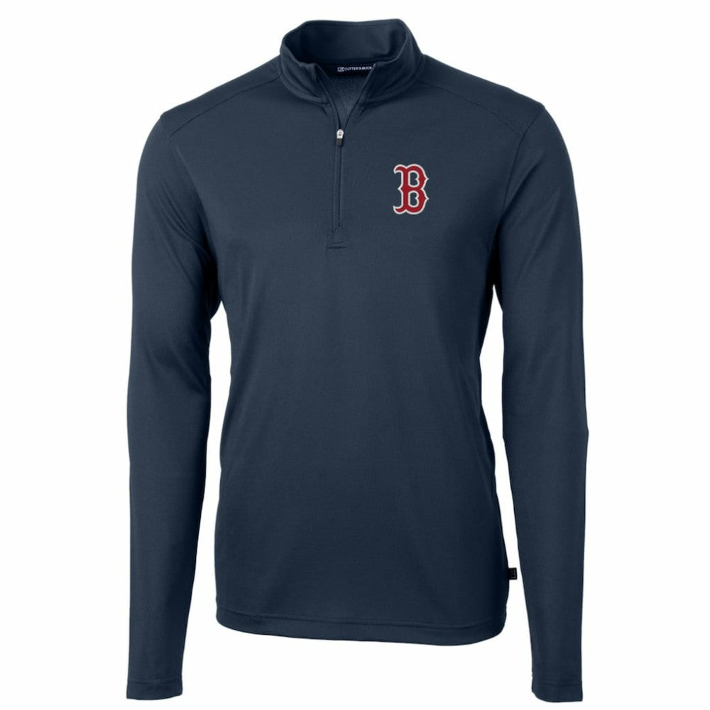 Boston Red Sox Cutter & Buck Big & Tall Virtue Eco Pique Quarter-Zip Pullover Jacket Online