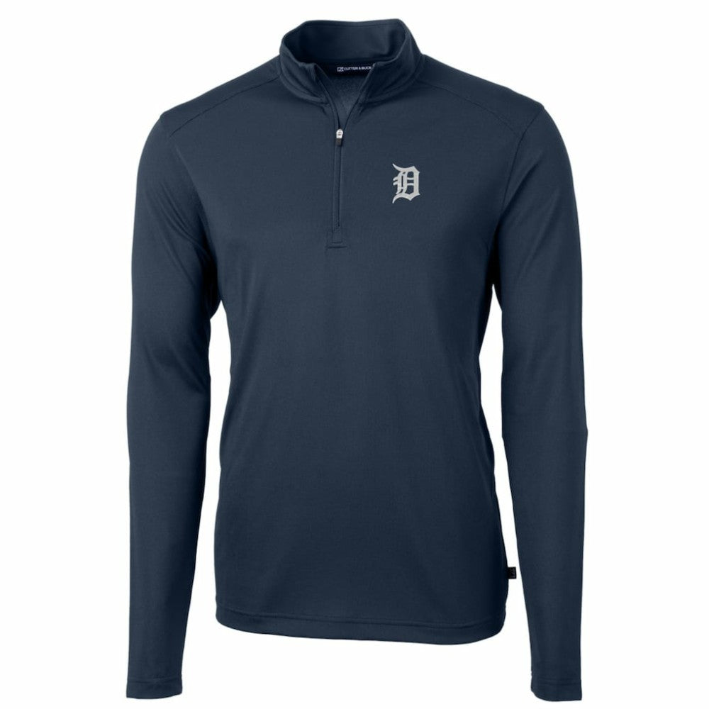 Detroit Tigers Cutter & Buck Big & Tall Virtue Eco Pique Quarter-Zip Pullover Jacket Discount