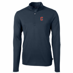 Cleveland Guardians Cutter & Buck Big & Tall Virtue Eco Pique Quarter-Zip Pullover Jacket for sale