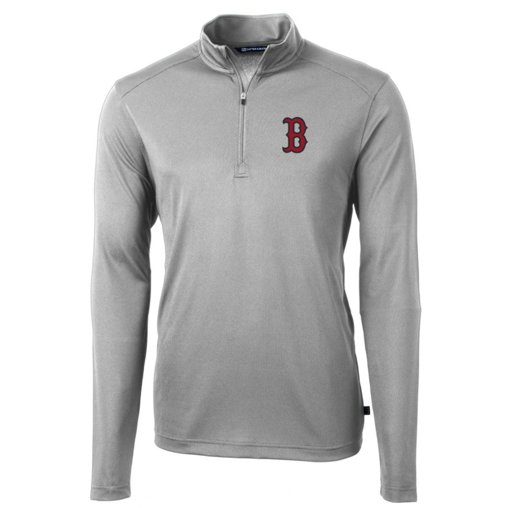 Boston Red Sox Cutter & Buck Big & Tall Virtue Eco Pique Quarter-Zip Pullover Jacket Online