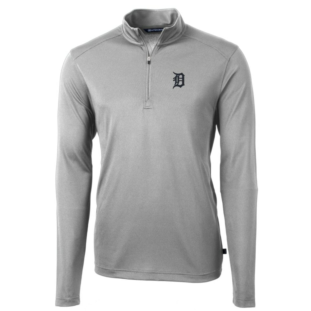 Detroit Tigers Cutter & Buck Big & Tall Virtue Eco Pique Quarter-Zip Pullover Jacket Discount