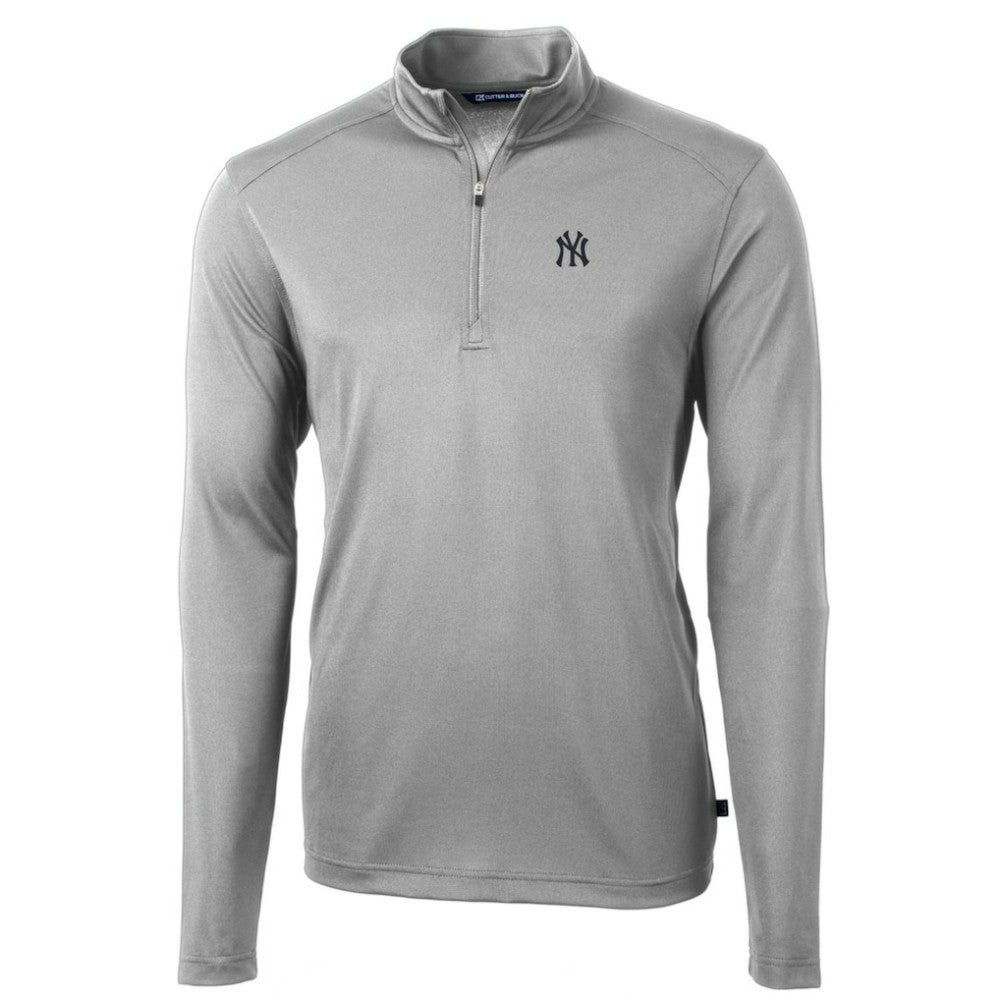 New York Yankees Cutter & Buck Big & Tall Virtue Eco Pique Quarter-Zip Pullover Jacket Sale
