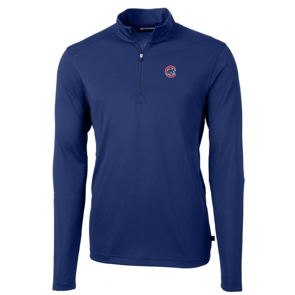 Chicago Cubs Cutter & Buck Big & Tall Virtue Eco Pique Quarter-Zip Pullover Jacket Sale