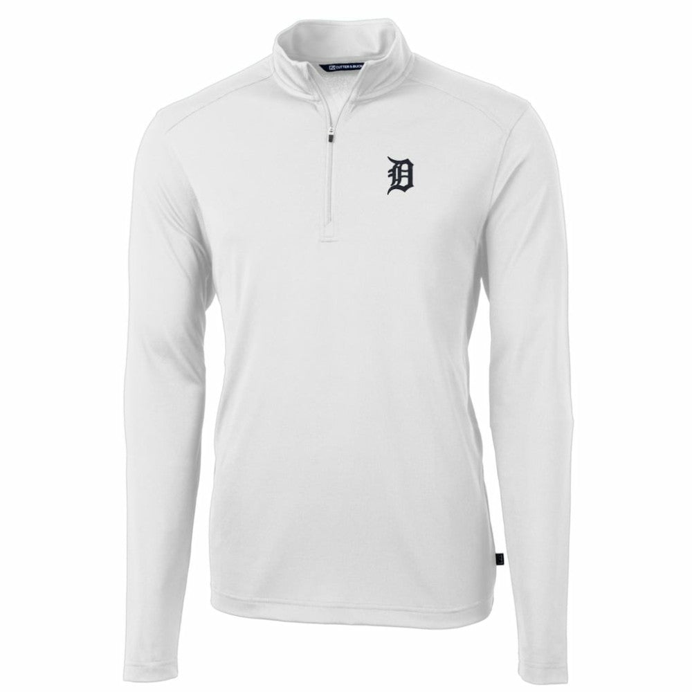 Detroit Tigers Cutter & Buck Big & Tall Virtue Eco Pique Quarter-Zip Pullover Jacket Sale