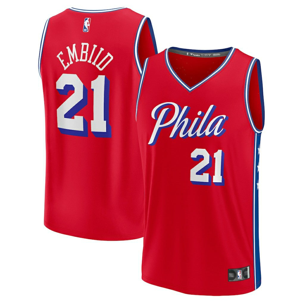 Fanatics Joel Embiid Philadelphia 76ers Fast Break Replica Player Jersey Statement Edition Red