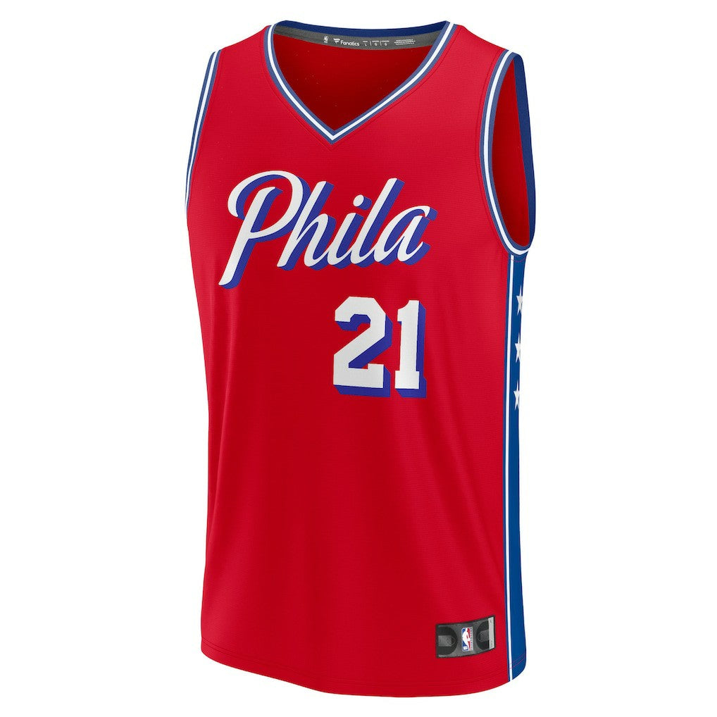 Fanatics Joel Embiid Philadelphia 76ers Fast Break Replica Player Jersey Statement Edition Red