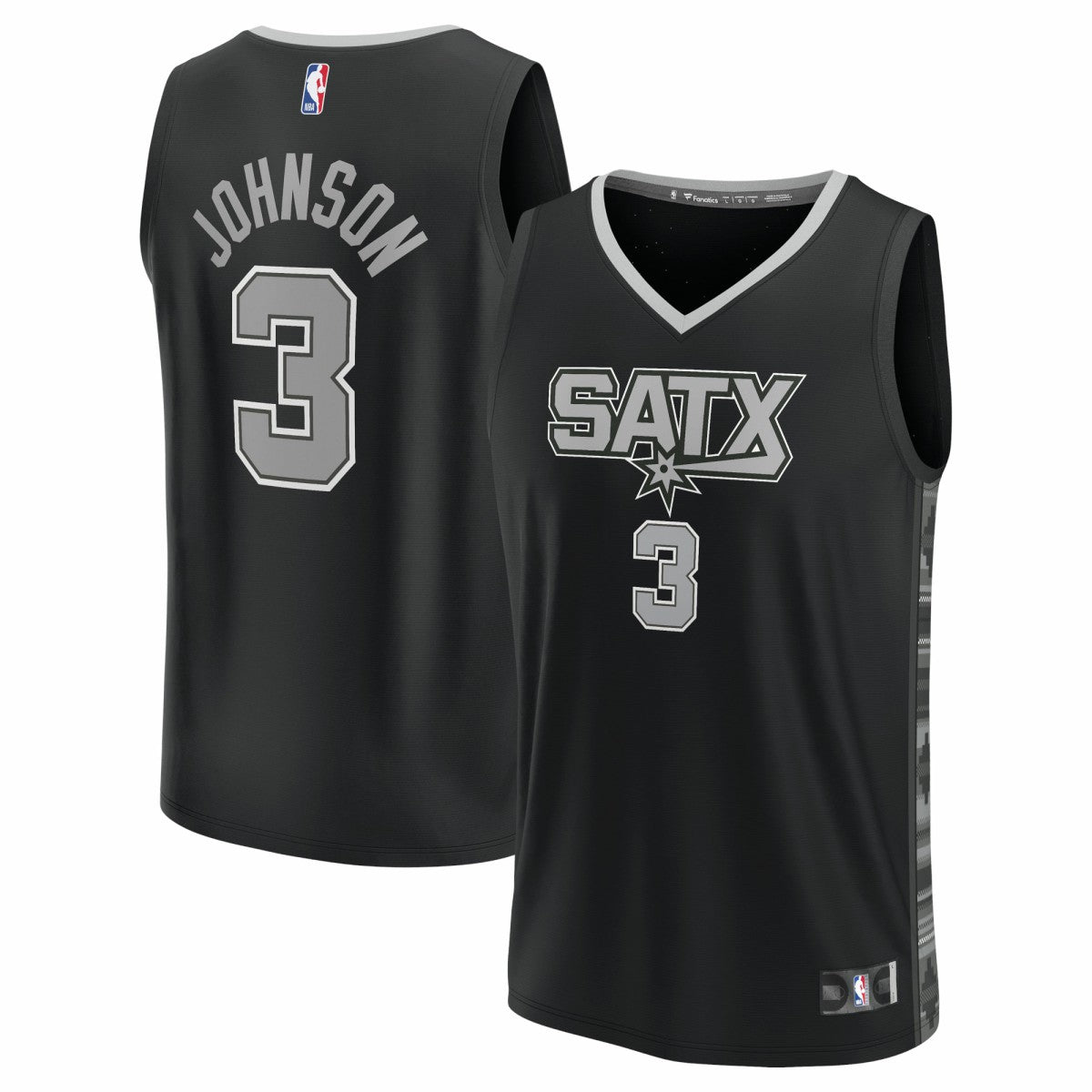 Fanatics Keldon Johnson San Antonio Spurs Fast Break Replica Player Jersey Statement Edition Black