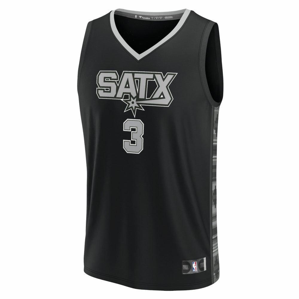 Fanatics Keldon Johnson San Antonio Spurs Fast Break Replica Player Jersey Statement Edition Black