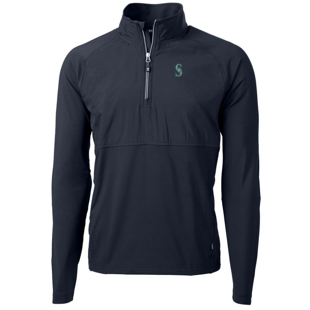 Seattle Mariners Cutter & Buck Adapt Eco Knit Hybrid Recycled Quarter-Zip Pullover Jacket Sale