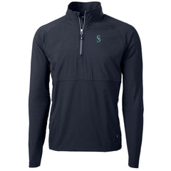 Seattle Mariners Cutter & Buck Adapt Eco Knit Hybrid Recycled Quarter-Zip Pullover Jacket Sale