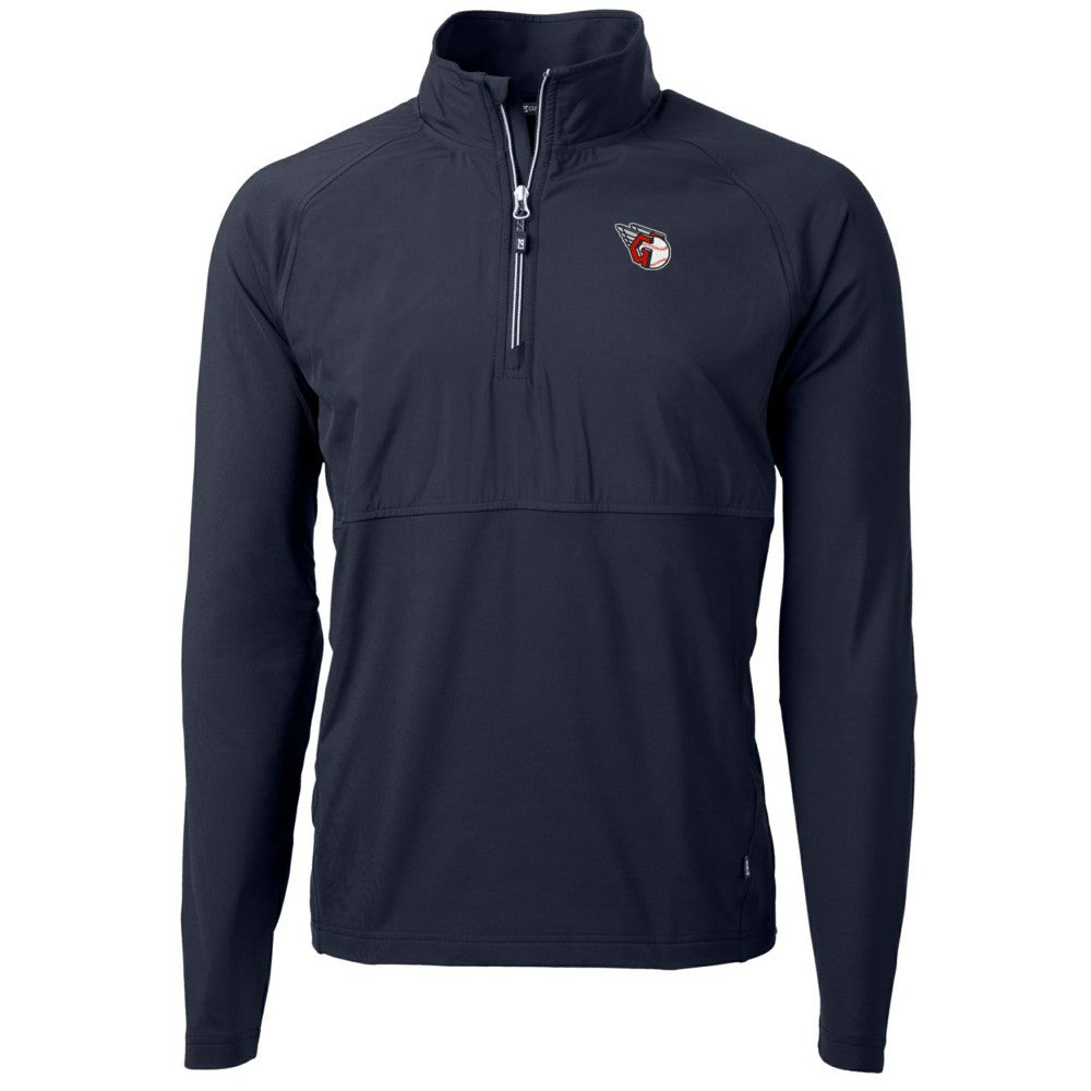 Cleveland Guardians Cutter & Buck Adapt Eco Knit Hybrid Recycled Quarter-Zip Pullover Jacket for sale