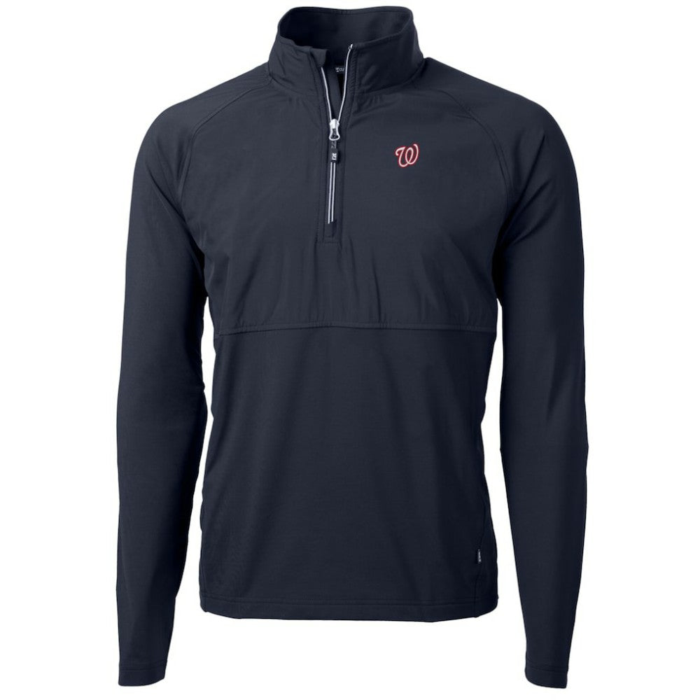 Washington Nationals Cutter & Buck Adapt Eco Knit Hybrid Recycled Quarter-Zip Pullover Jacket for sale
