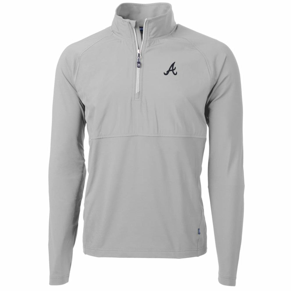 Atlanta Braves Cutter & Buck Adapt Eco Knit Hybrid Recycled Quarter-Zip Pullover Jacket Online