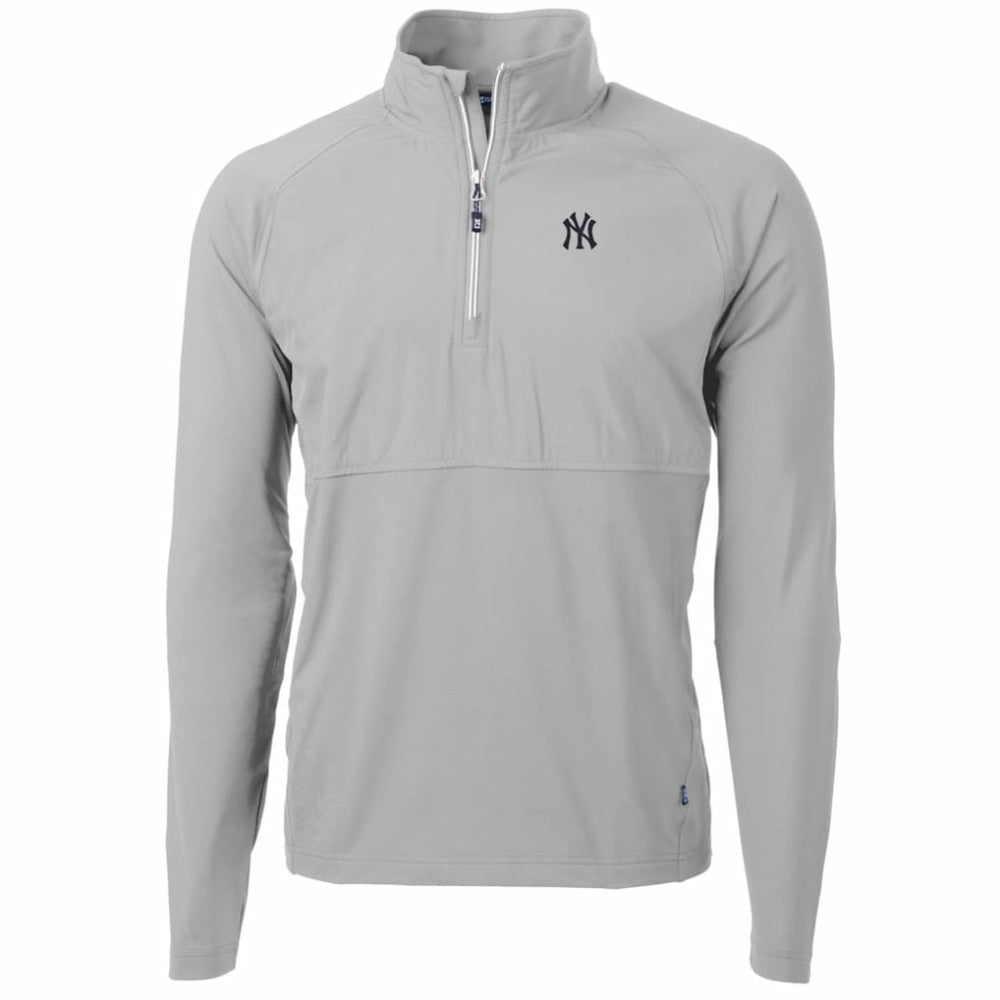 New York Yankees Cutter & Buck Adapt Eco Knit Hybrid Recycled Quarter-Zip Pullover Jacket for sale