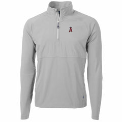 Los Angeles Angels Cutter & Buck Adapt Eco Knit Hybrid Recycled Quarter-Zip Pullover Jacket for sale