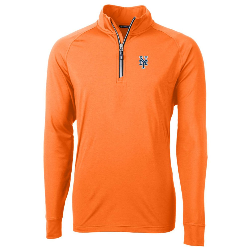 New York Mets Cutter & Buck Adapt Eco Knit Stretch Recycled Quarter-Zip Pullover Jacket Discount