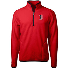Boston Red Sox Cutter & Buck Cascade Eco Sherpa Fleece Quarter-Zip Pullover Jacket Discount