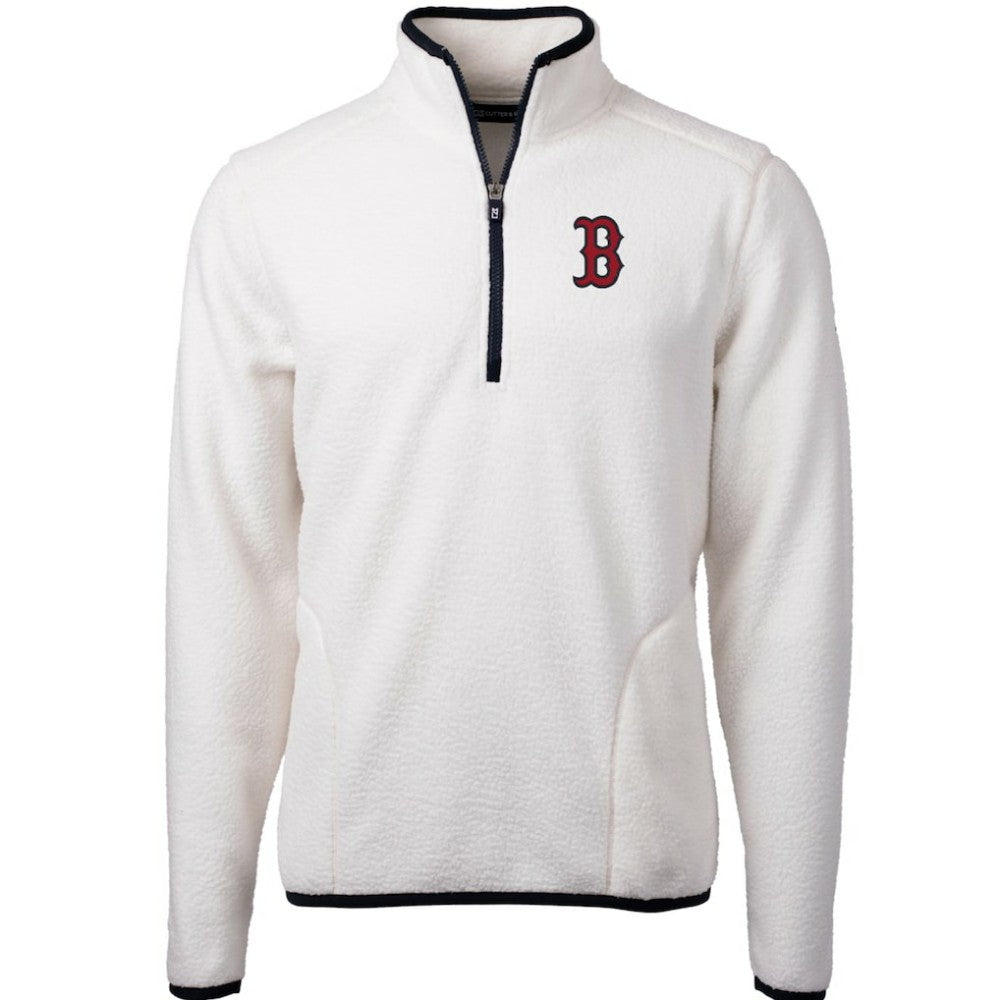 Boston Red Sox Cutter & Buck Cascade Eco Sherpa Fleece Quarter-Zip Pullover Jacket Outlet
