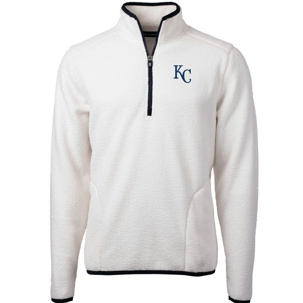 Kansas City Royals Cutter & Buck Cascade Eco Sherpa Fleece Quarter-Zip Pullover Jacket Sale
