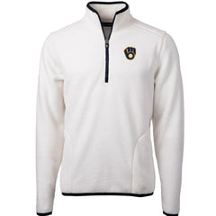 Milwaukee Brewers Cutter & Buck Cascade Eco Sherpa Fleece Quarter-Zip Pullover Jacket for sale