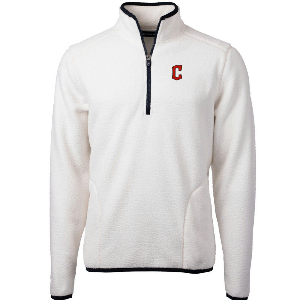 Cleveland Guardians Cutter & Buck Cascade Eco Sherpa Fleece Quarter-Zip Pullover Jacket Sale