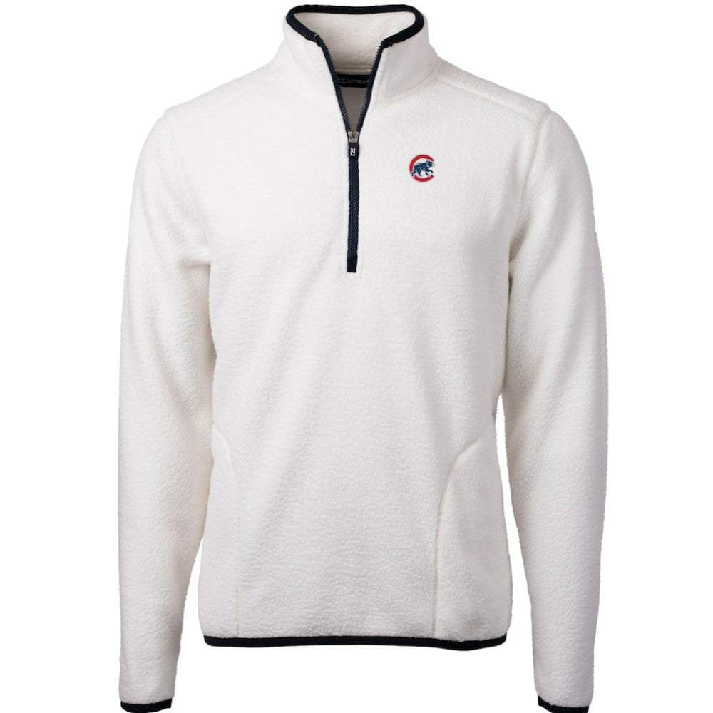 Chicago Cubs Cutter & Buck Cascade Eco Sherpa Fleece Quarter-Zip Pullover Jacket Sale