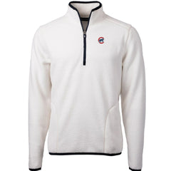 Chicago Cubs Cutter & Buck Cascade Eco Sherpa Fleece Quarter-Zip Pullover Jacket Sale