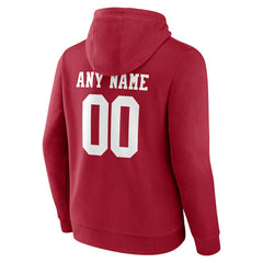 San Francisco 49ers Team Authentic Personalized Name & Number Pullover Hoodie - Scarlet - NFL