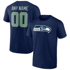 Seattle Seahawks Team Authentic Personalized Name & Number T-Shirt - College Navy - NFL