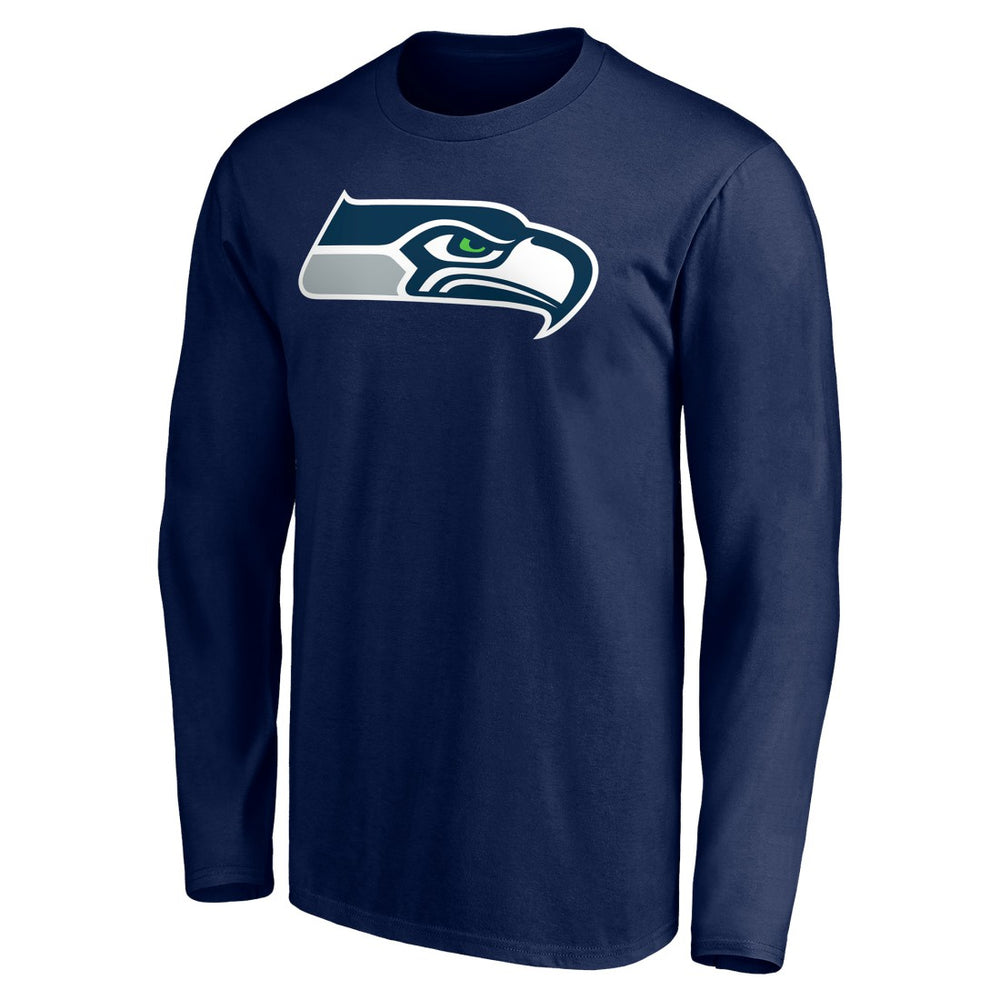 Seattle Seahawks Team Authentic Personalized Name & Number Long Sleeve T-Shirt - College Navy - NFL