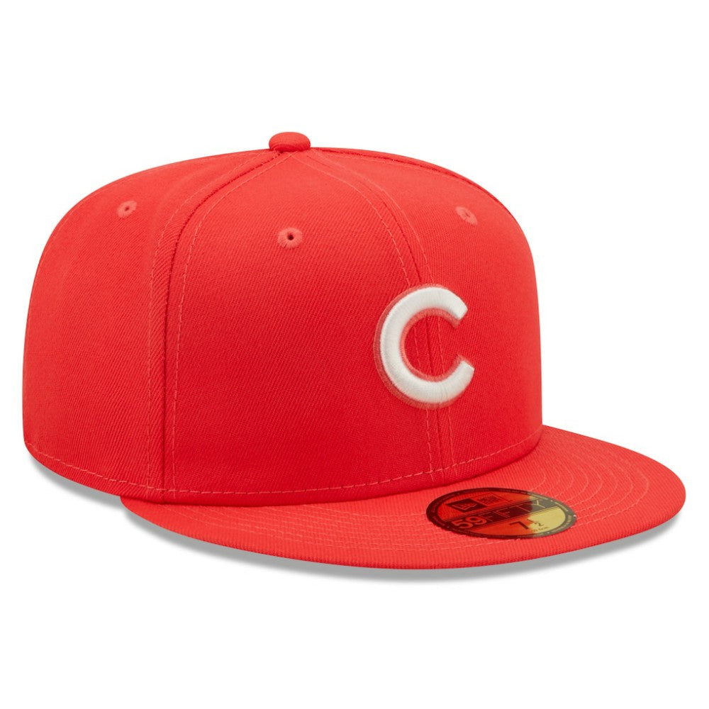 Chicago Cubs New Era Lava Highlighter Logo 59FIFTY Fitted Hat Discount