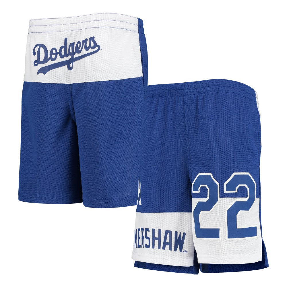 Clayton Kershaw Los Angeles Dodgers Youth Pandemonium Name & Number Shorts for sale