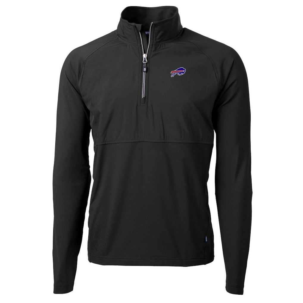 Buffalo Bills Cutter & Buck Adapt Eco Knit Hybrid Recycled Quarter-Zip Raglan Jacket - Black - NFL