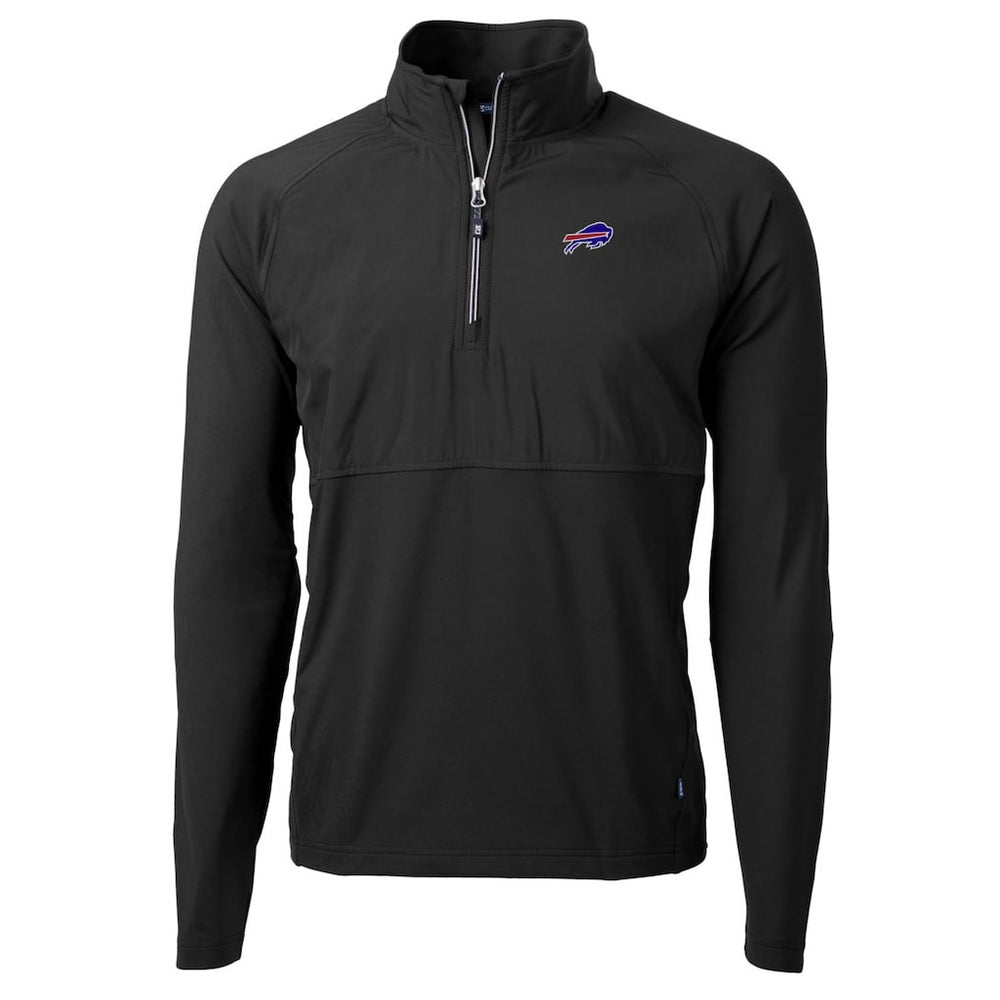 Buffalo Bills Cutter & Buck Adapt Eco Knit Hybrid Recycled Quarter-Zip Raglan Jacket - Black - NFL
