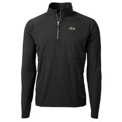 Baltimore Ravens Cutter & Buck Adapt Eco Knit Hybrid Recycled Quarter-Zip Raglan Jacket - Black - NFL
