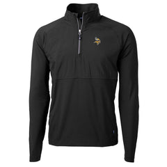Minnesota Vikings Cutter & Buck Adapt Eco Knit Hybrid Recycled Quarter-Zip Raglan Jacket - Black - NFL