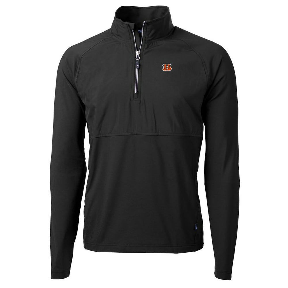 Cincinnati Bengals Cutter & Buck Adapt Eco Knit Hybrid Recycled Quarter-Zip Raglan Jacket - Black - NFL