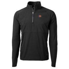 Cincinnati Bengals Cutter & Buck Adapt Eco Knit Hybrid Recycled Quarter-Zip Raglan Jacket - Black - NFL