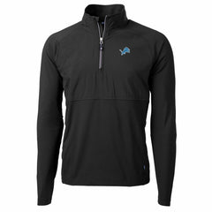 Detroit Lions Cutter & Buck Adapt Eco Knit Hybrid Recycled Quarter-Zip Raglan Jacket - Black - NFL