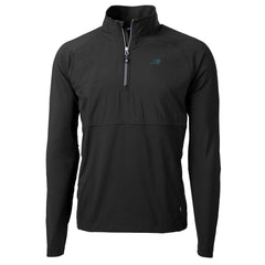 Carolina Panthers Cutter & Buck Adapt Eco Knit Hybrid Recycled Quarter-Zip Raglan Jacket - Black - NFL