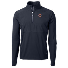 Chicago Bears Cutter & Buck Adapt Eco Knit Hybrid Recycled Quarter-Zip Raglan Jacket - Navy - NFL