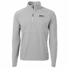 Seattle Seahawks Cutter & Buck Adapt Eco Knit Hybrid Recycled Quarter-Zip Raglan Jacket - Gray - NFL