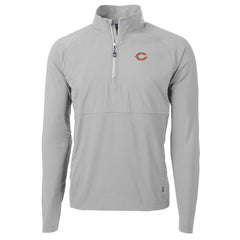 Chicago Bears Cutter & Buck Adapt Eco Knit Hybrid Recycled Quarter-Zip Raglan Jacket - Gray - NFL
