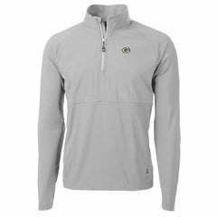 Green Bay Packers Cutter & Buck Adapt Eco Knit Hybrid Recycled Quarter-Zip Raglan Jacket - Gray - NFL